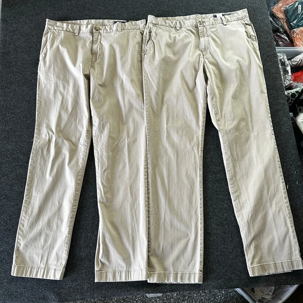 Vineyard Vines Mens Breaker Pant Khaki Tan Chino Stretch Trousers 36x34 Pair